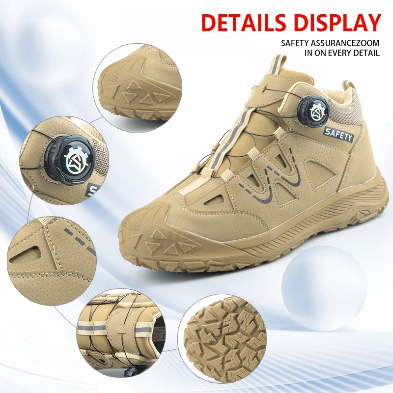 2026 Outdoor-Arbeitssicherheitsstiefel, durchtrittsichere, stoßfeste Stahlkappenschuhe, industrielle Schutzschuhe, Sicherheitsschuhe, Arbeitsschuhe – Detail 2
