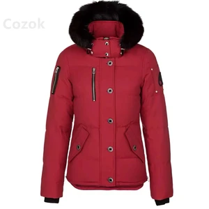 المرأة الأبيض أوزة مقنعين سترة حقيقية الثعلب الفراء الكرة في الهواء الطلق معطف سميكة ويندب الشتاء سترة أعلى 8 مبيعات معطف فرو الثعلب الحقيقي - No3