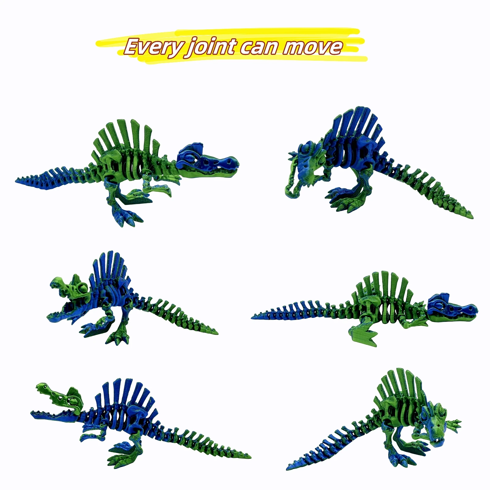

Large 23cm/9inch 2-piece Spinosaurus, joints can move, suitable for birthday parties, Halloween decorations.