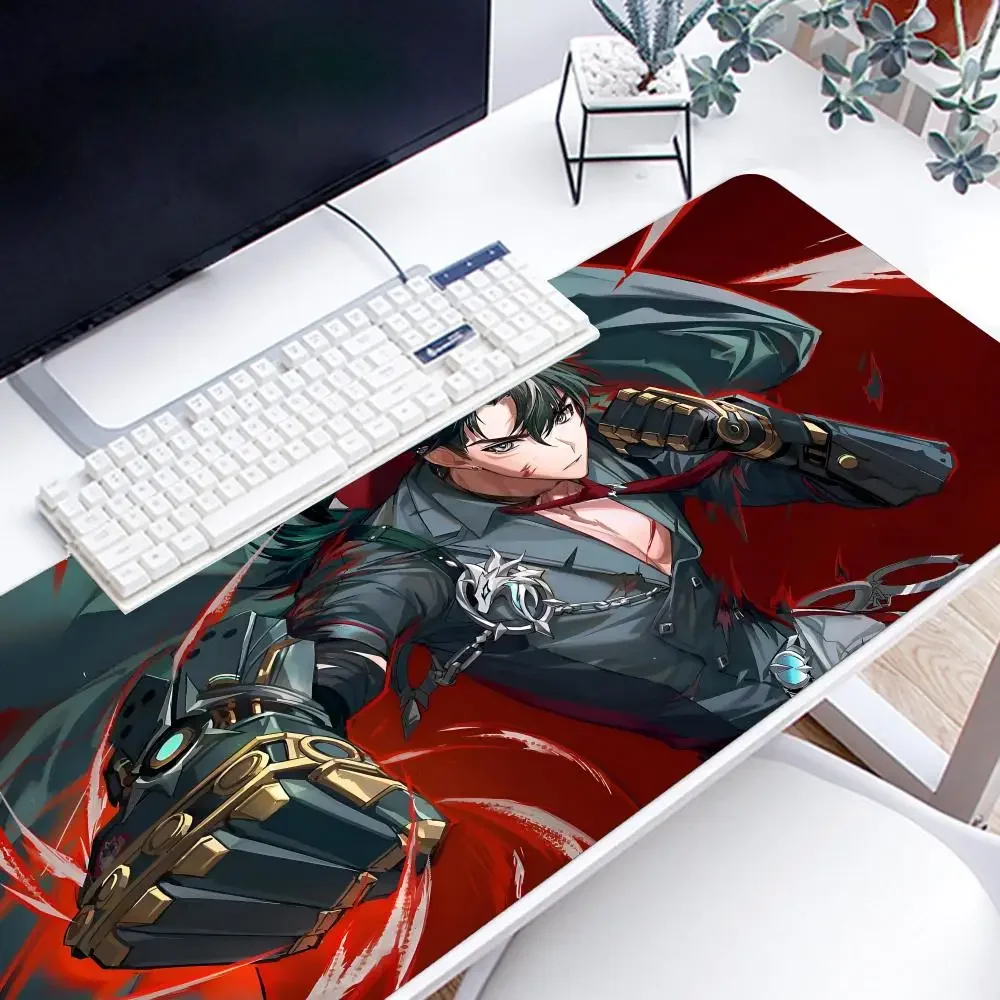 Anime Genshin Impact Wriothesley Mousepad Large Gaming Mouse Pad LockEdge Thickened Computer Keyboard Table Desk Mat