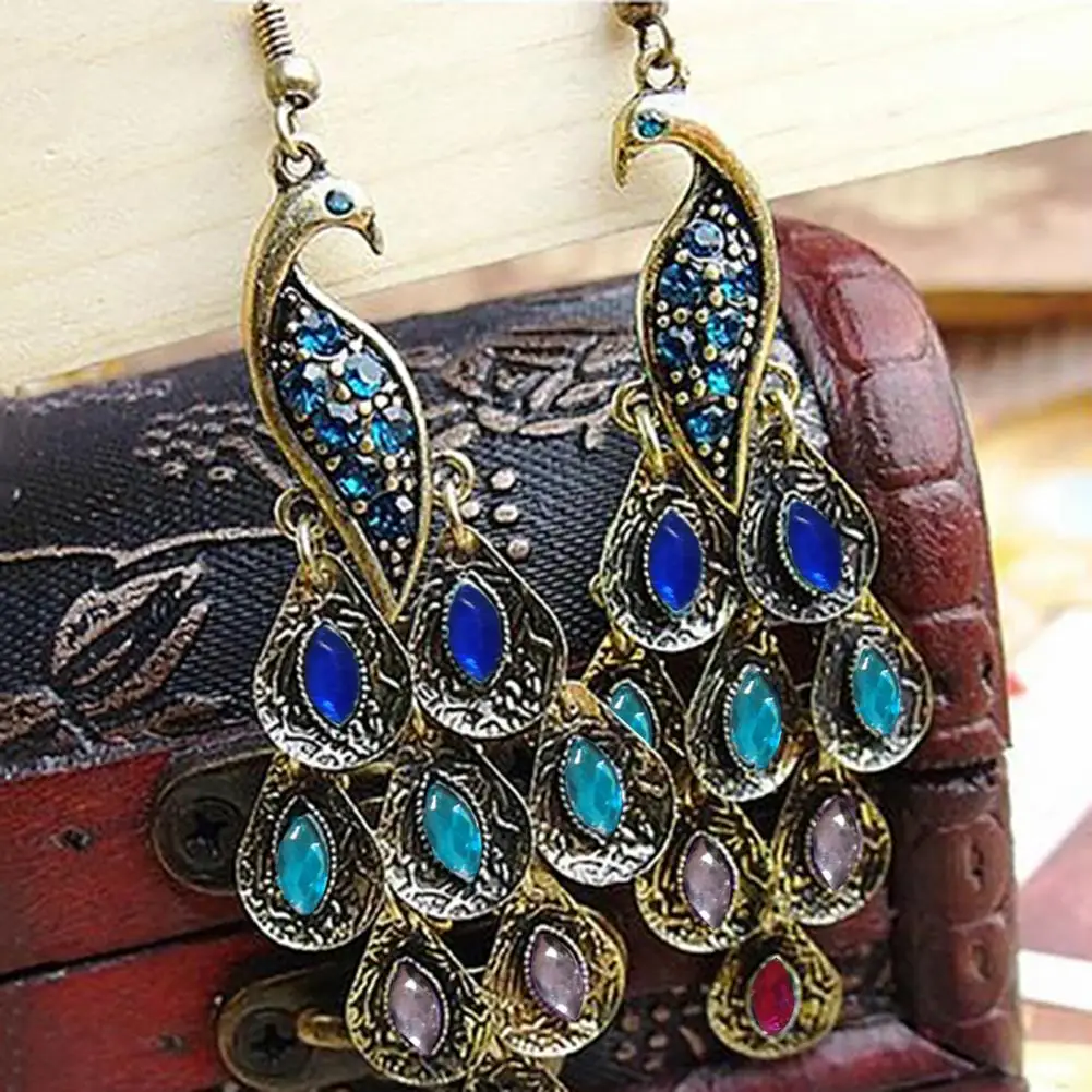 for Party Jewelry Hook Earrings Dangle Party Earrings Vintage for Bohemian Style Peacock for Party