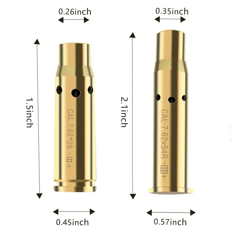 Tactical 7.62x54/39 Red Dot Laser Boresighter Brass Bullet Rifle Scope for Akm Ak47 Sks Accurate Calibration Shoot Accessories