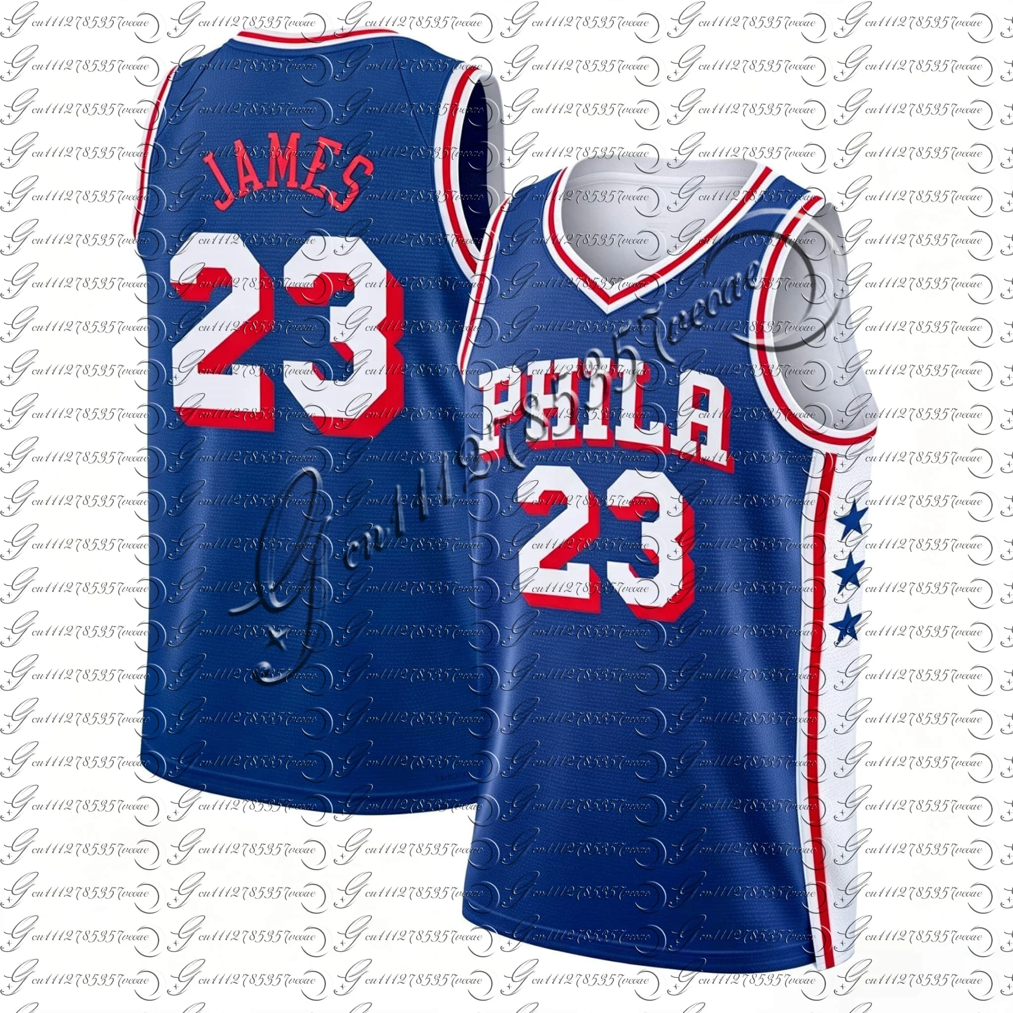 Herren PHILA Basketballtrikot Ärmellos Vintage Shirts Atmungsaktive Sportbekleidung Fan Match Trainingsweste FamilyMatching – Detail 9