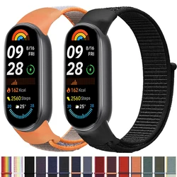 Strap For xiaomi Mi Band 9 bracelet accessories Nylon Sport Loop Replacement Smartwatch belt pulseira correa miband 9 NFC strap