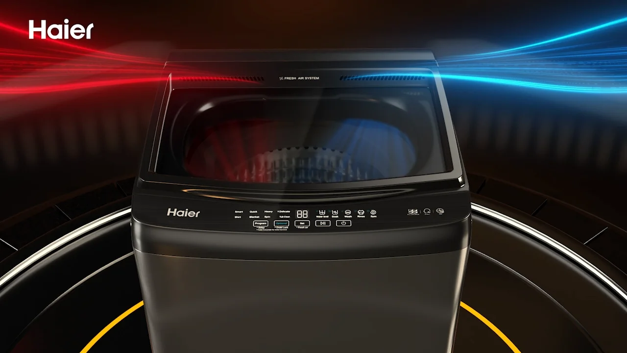 Haier 12 KG Top Loading Washing Machine/air dry/fresh air system/near zero water pressure/NZP (HWM120-316S6)