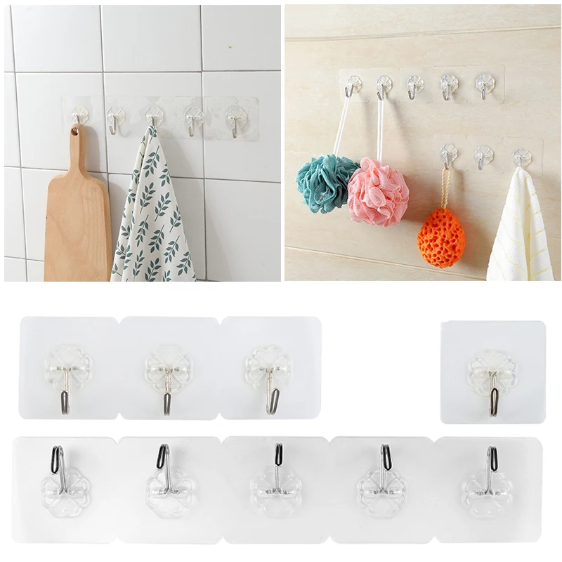 Strong Universal Transparent Suction Cup Sucker Wall Hooks Hanger For Kitchen Bathroom Daily Life High Quality Hook