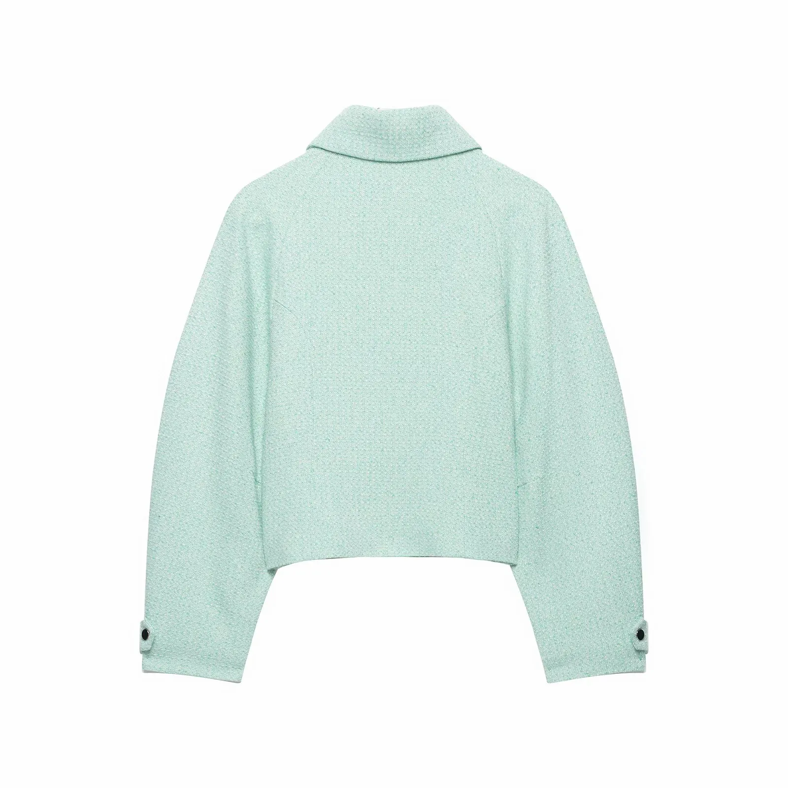 Damen Kurzjacken Casual Revers Reißverschlüsse Langarm Schlanke Damenmäntel Mode 2026 Herbst Winter Damen Streetwear – Detail 3