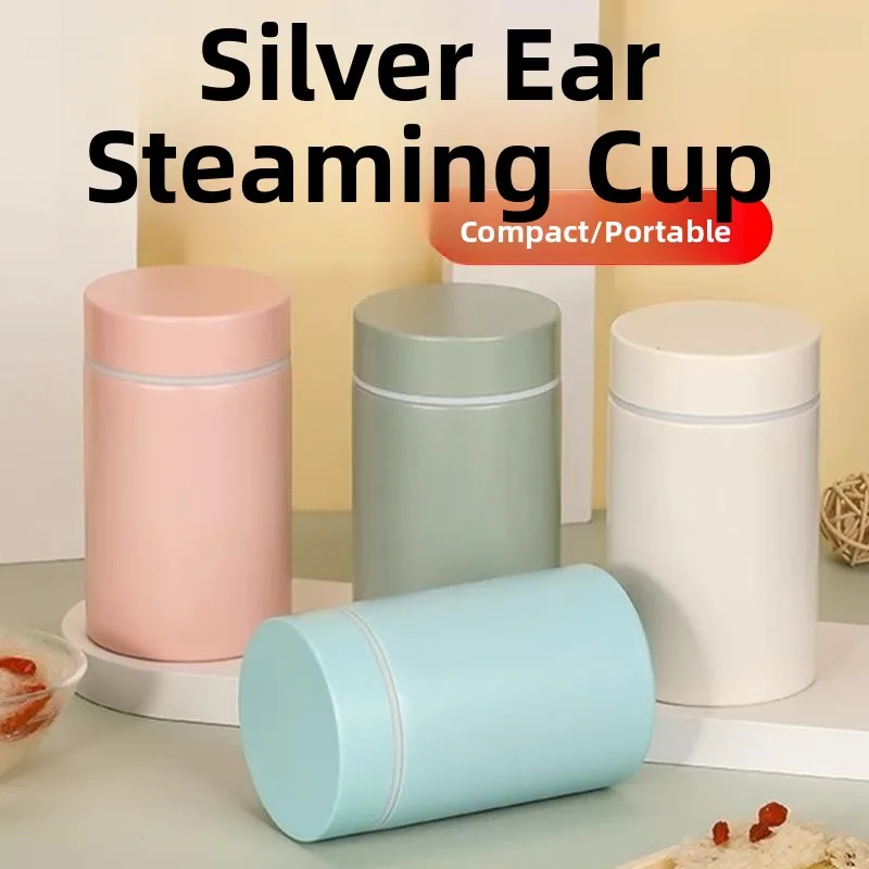 

Stainl Steel Insulated Mug Small Capaci Porrie Cup Breakfast Soup Cup Silver Ear Porrie Nordic Sle Beverage Cup