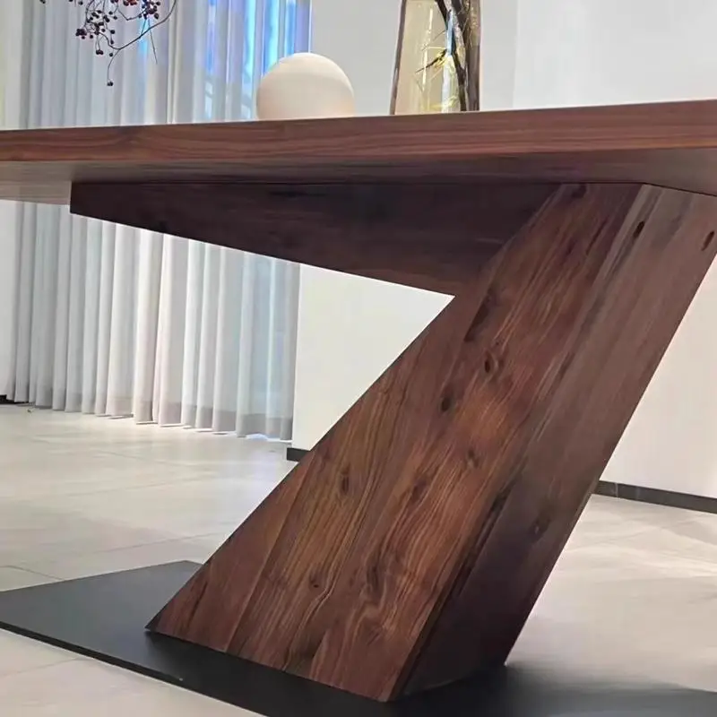 Nordic solid wood dining table, wabi family large board dining table, simple and modern