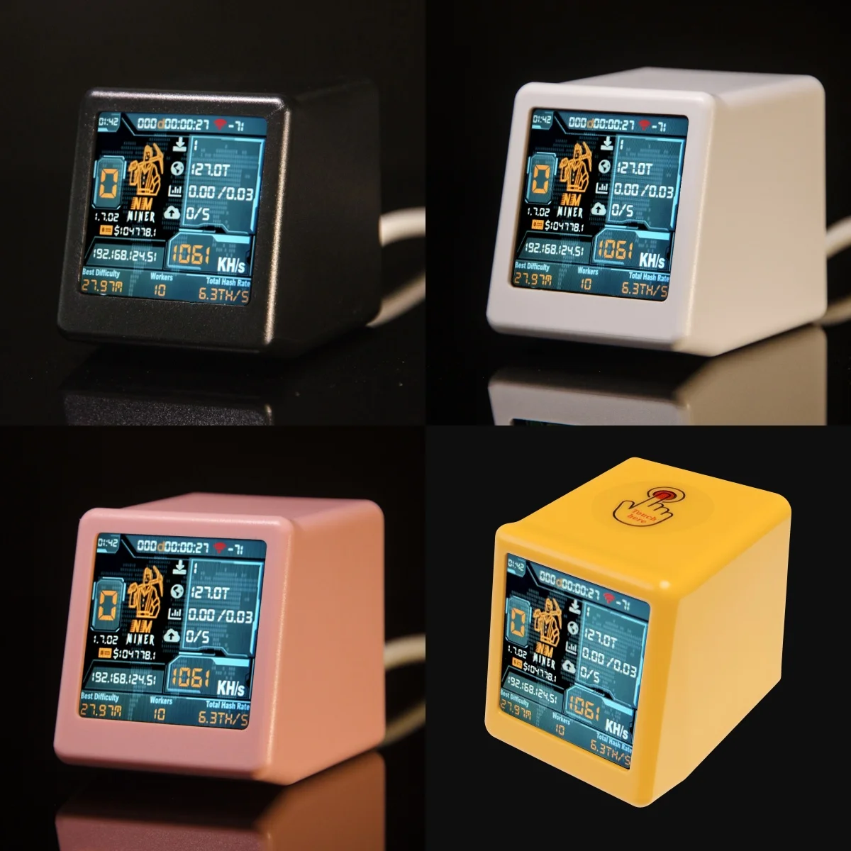 NMMiner Officail Corlorful Smart TV 1000KH/s better Nerdminer v2 ESP32 BTC SOLO Lottery Miner & Smart gift silent Desktop Clock