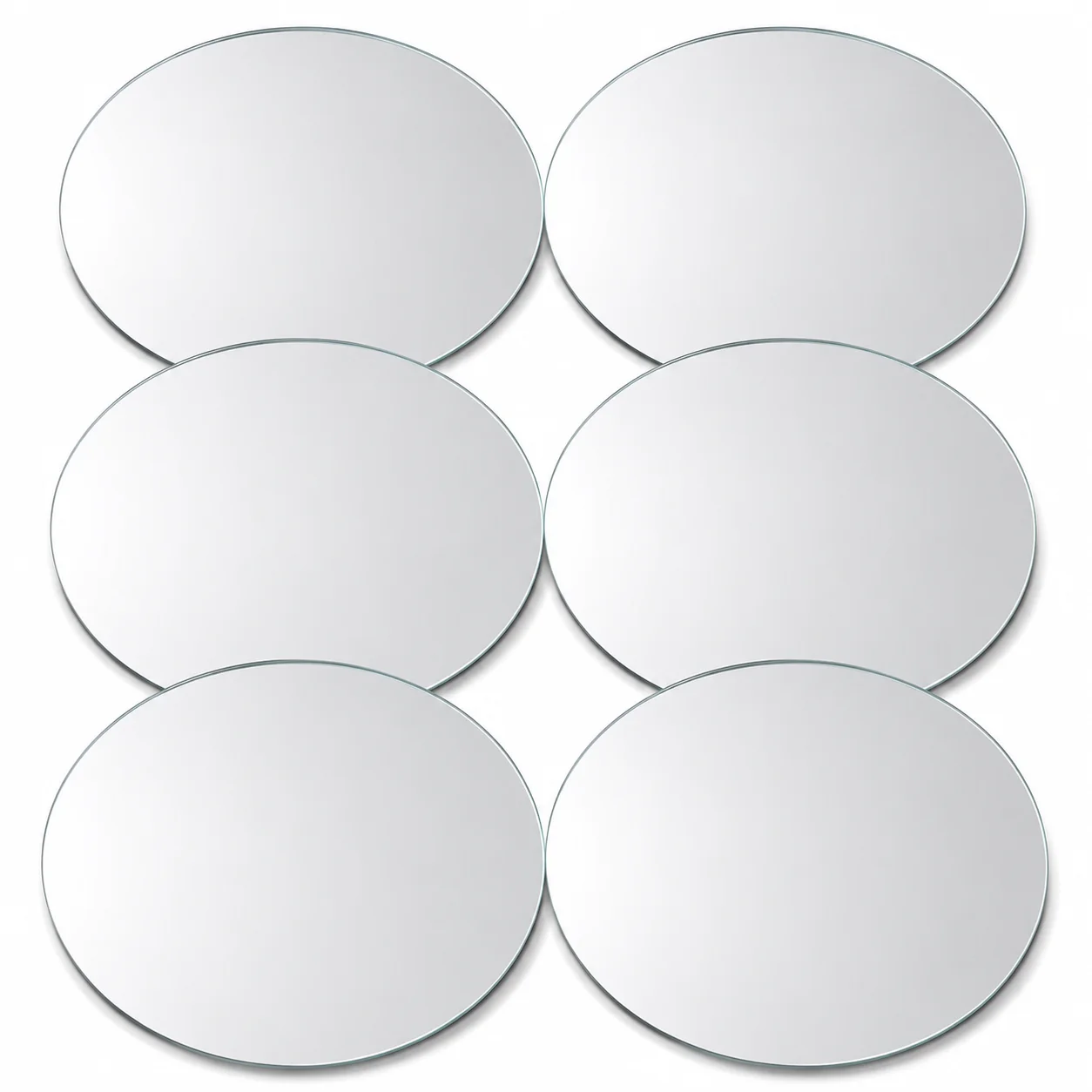 6/12PCS 9.8in/25cm Round Acrylic Mirror Plates for Table Centerpieces, Self-Adhesive Wedding Candle, Vase & Party Decor