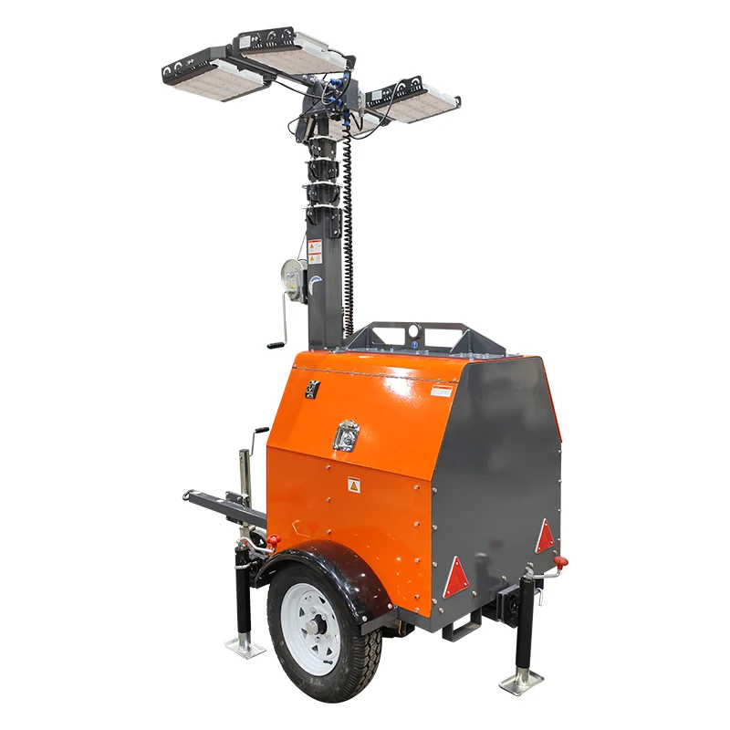 Customized Mobile Lighthouse Outdoor Air Cooled Diesel 4*400W LED Lighthouse 7m Towable Trailer Lighting Tower