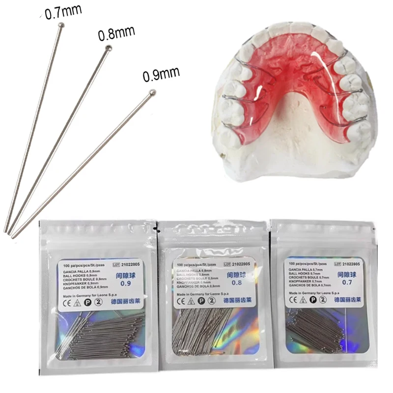 

20 шт., стоматологическая ортодонтическая шариковая застежка, фиксатор, положение удержания зуба 0,7/0,8/0,9 мм, шариковые застежки из нержавеющей стали, материал проволочных застежек