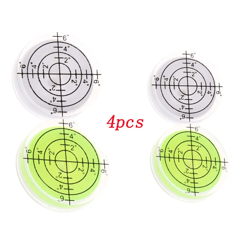 4pcs Professional 32x7mm Bulls-eye Bubble Degree Marked Surface Spirit Level For Camera Circular /Tripod /Furniture