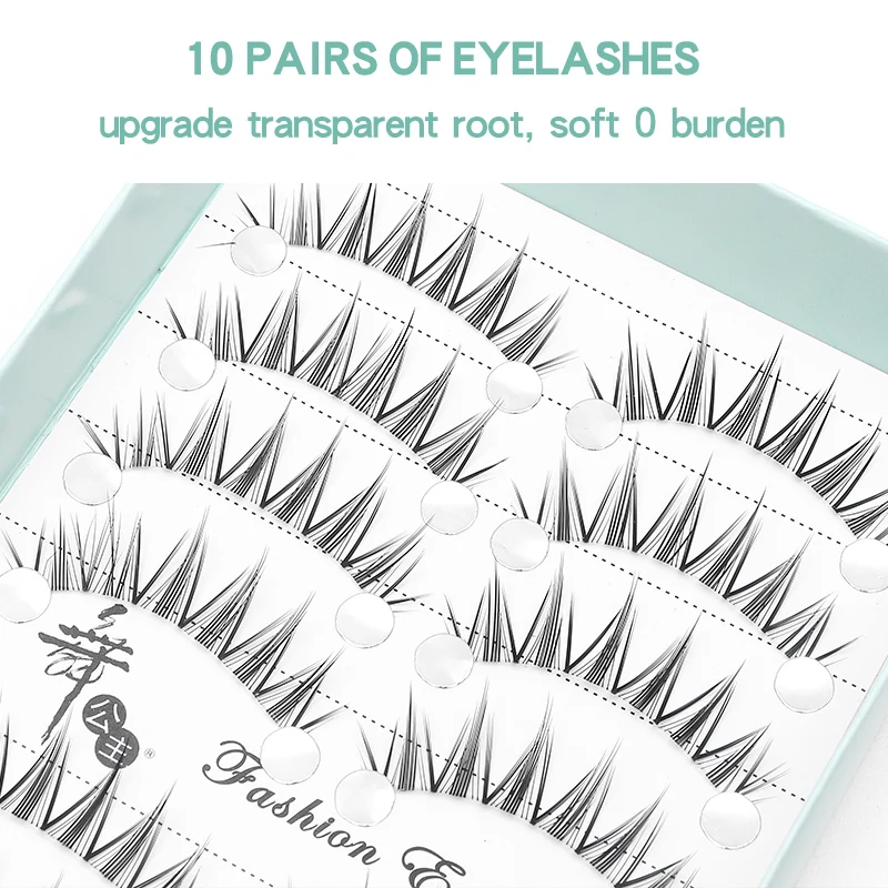 DINGSEN 10 Paar Cat Eye Manga Volle Streifenwimpern Natürliche Kurze Lange Wispige Faux Mink Künstliche Wimpern für Tägliches Make-up – Detail 2
