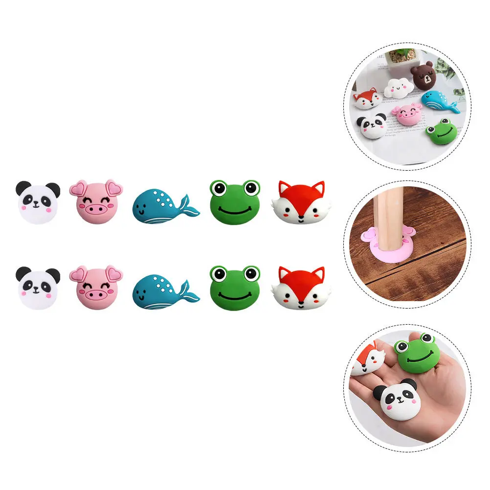 

10pcs Anti-Collision Sticker Cartoon Animal Design For Door Knob Wall Protection Protective Pads Bumper Crash Cushion Adhesive