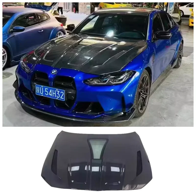 For BMW M3 M4 G80 G82 2020 2021 2022 2023 2024 High Quality Carbon Fiber Car Front Bumper Engine Hood Vent Cover