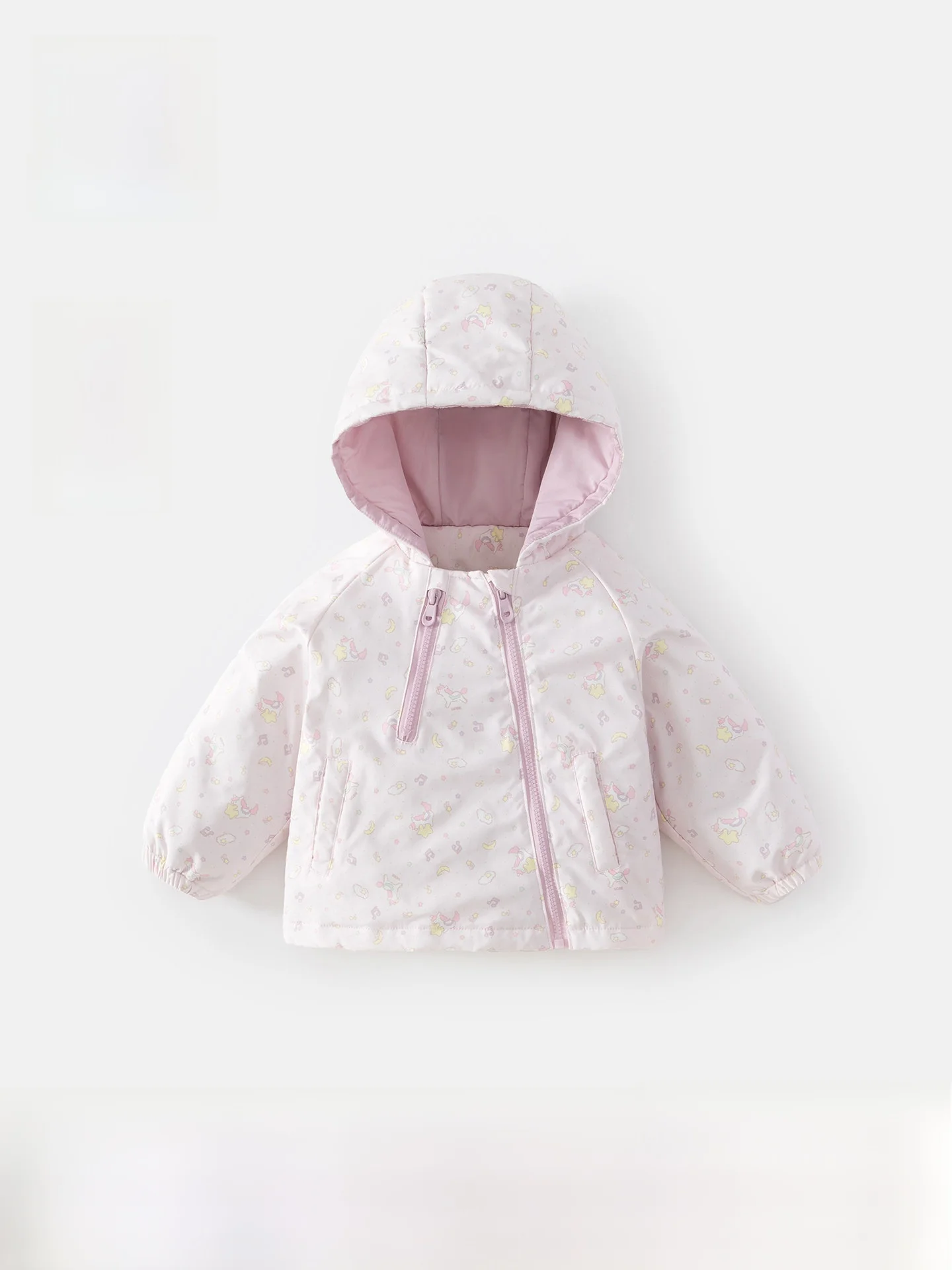 princess-style-autumn-winter-jacket-for-girls-with-hood-warm-polyester-fiber-zipper-closure-cartoon-print-long-sleeve-coat