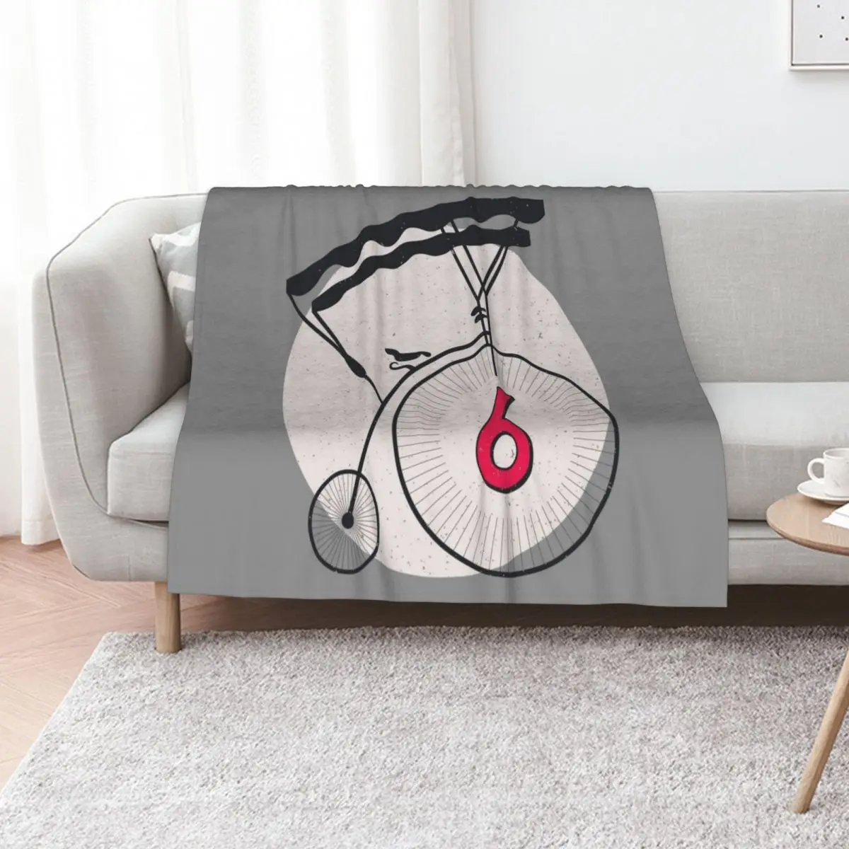 The Prisoner Penny Farthing Number 6 Vintage Design Throw Blanket Fluffy Cozy Throw Blanket for Home Decor