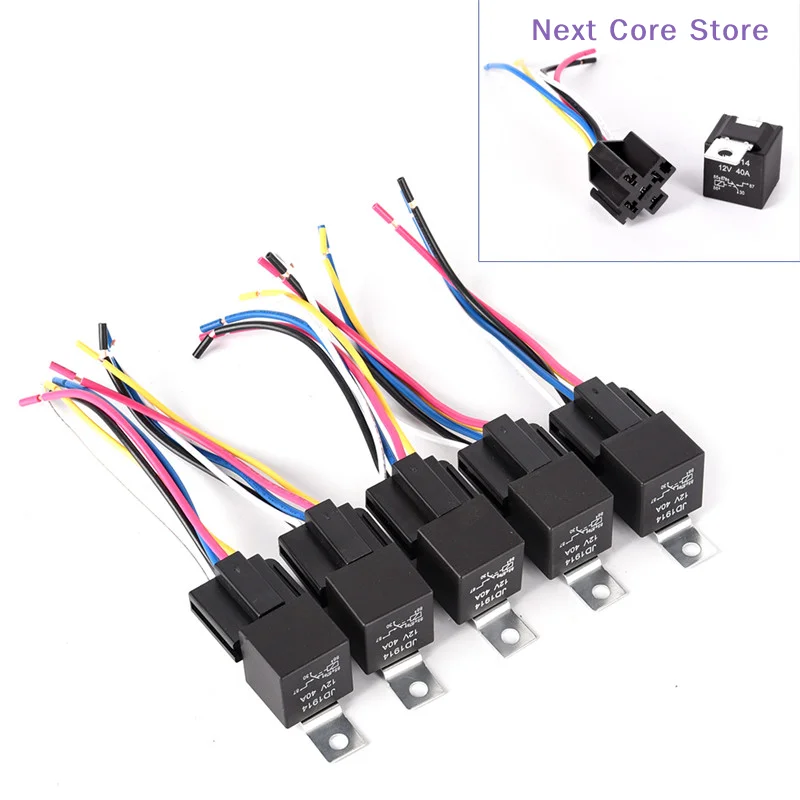 [NC]1Pcs 12V 5Pin Relay With Socket Waterproof Automotive Relay 12V 5Pin 40A Car Relay With Relay Socket[NC]
