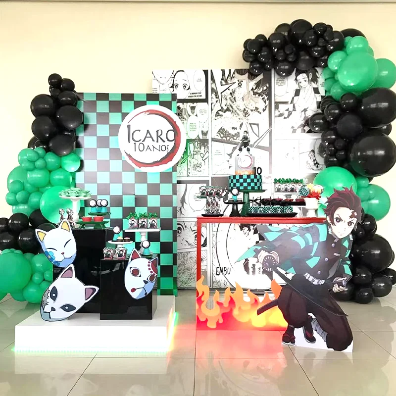 Demon Slayer Kimetsu No Yaiba Ballon-Girlanden-Set Partydekoration für Geburtstag Feiertag Festival Feier