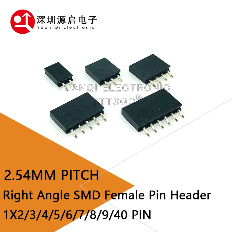 10PCS SMT SMD 2/3/4/5/6/7/8/9/40 PIN Single Row Right Angle FEMALE PIN HEADER 2.54MM PITCH Strip Connector Socket 4P/5P/6P/8P/9P