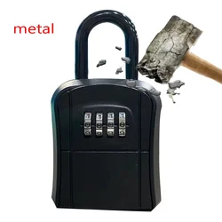 Metal Password Key Box, Outdoor Safe Lock Box, Wall Mounted Code Storage, Decoração