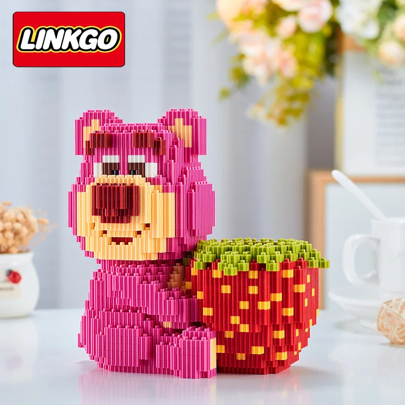 Linkgo – porte-stylo de connexion, bloc de construction Capybara Maneki Neko, modèle Mini briques, figurine Losto Stitch, jouet pour enfants, cadeau du père noël
