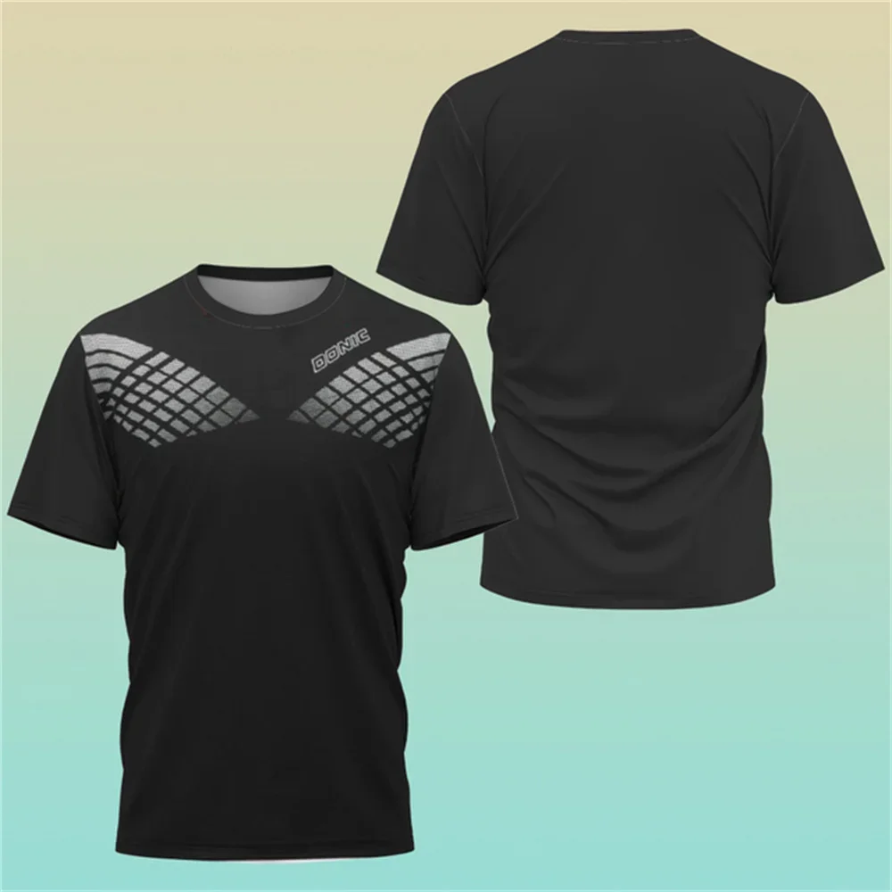 2024 New 3D print Boutique Table Tennis Sports Shirt Training T-shirt Sweat-absorbing Comfortable Top Badminton Sports Shirt Top