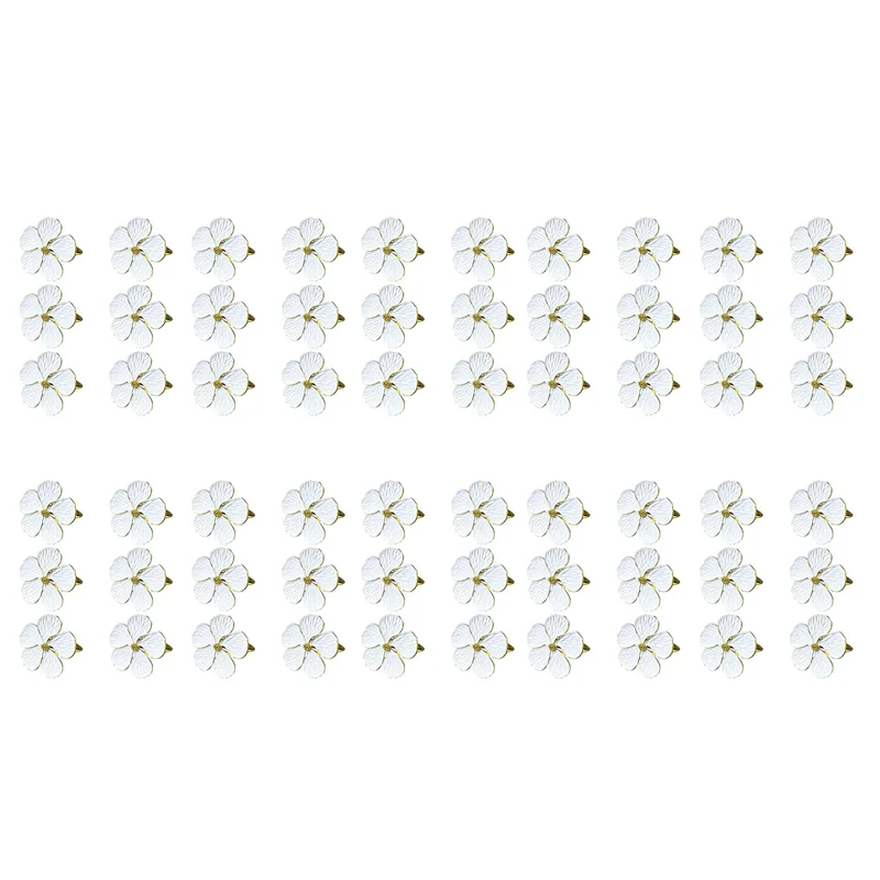 

ABXF-60Pc Flower Napkin Ring,Floral Serviette Buckles Napkin Holder Dining Tables Setting Decor For Wedding Banquet Christmas