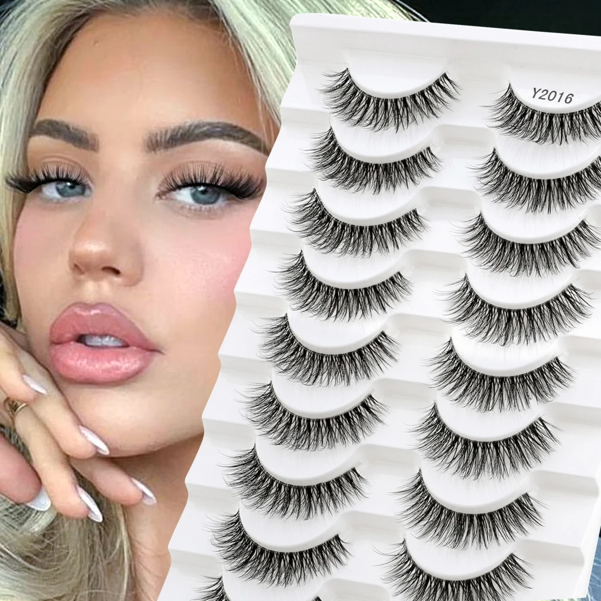 3/10 Pairs Natural Eyelash Extension Hand Made False Lashes Fluffy Fake Half Lashes Soft 3D Mink Lashes Makeup Faux Cilios Tools