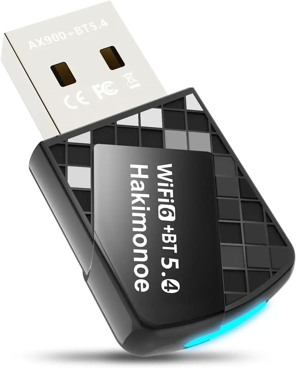 

WiFi 6 Bluetooth 5.4 Adapter, 900Mbps Dual Band USB Dongle for PC Laptop Windows 11/10