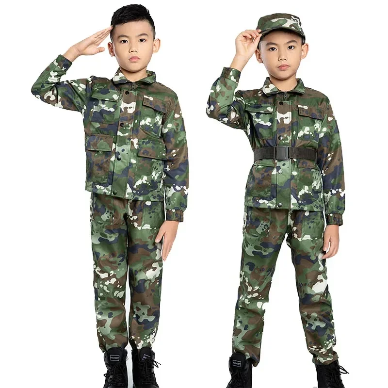 

Children Kids Tactical BDU Shirt Pants Set Camo Combat Uniform Suit Camouflage Boy Outdoor Sports Camp Training Hunting Clothing