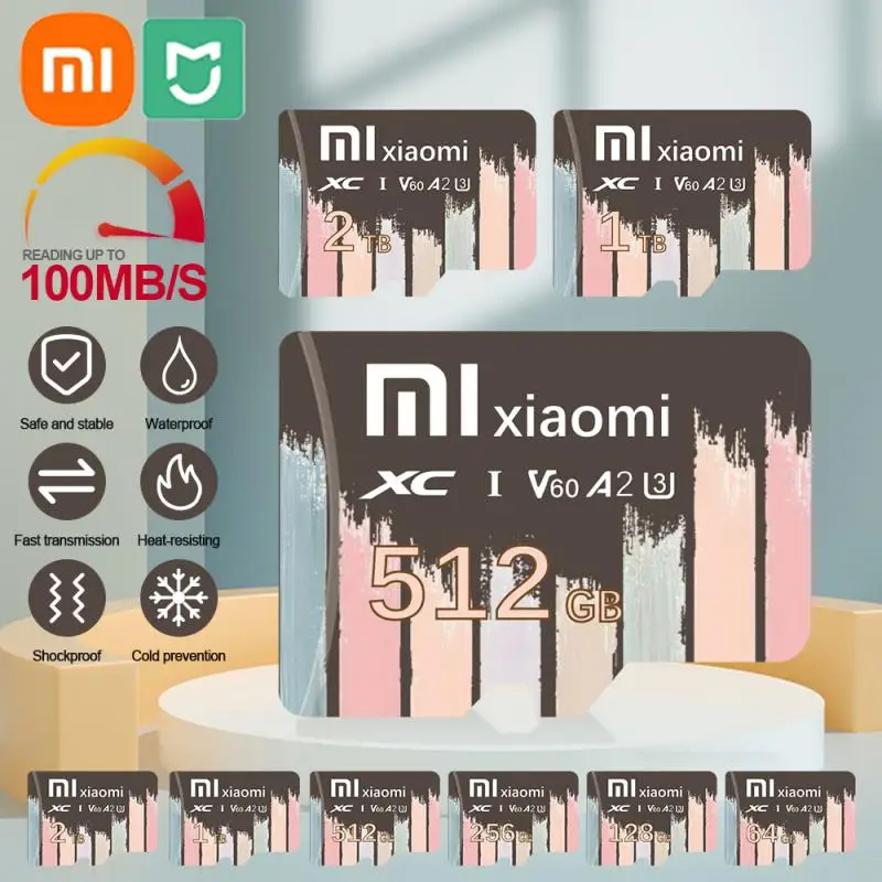 Xiaomi mijia Micro TF SD Card 1TB 2TB 256GB 512GB Memory Card Class10 TF Card 64GB 512GB Mini sd Flash Memory with Free Adapter