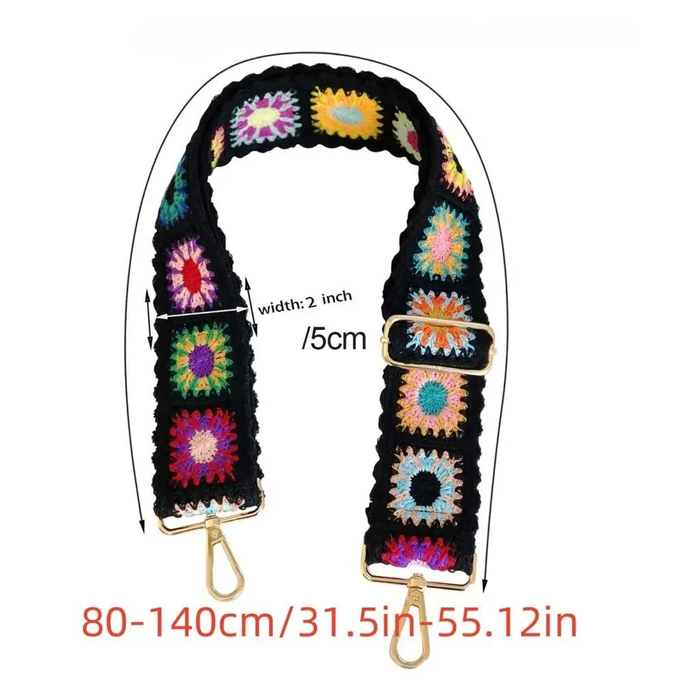 Crochet Flower Bag Strap Colorful Durable Women Bag Band Lightweight Comfortable Cross Body Bag Handle Lady