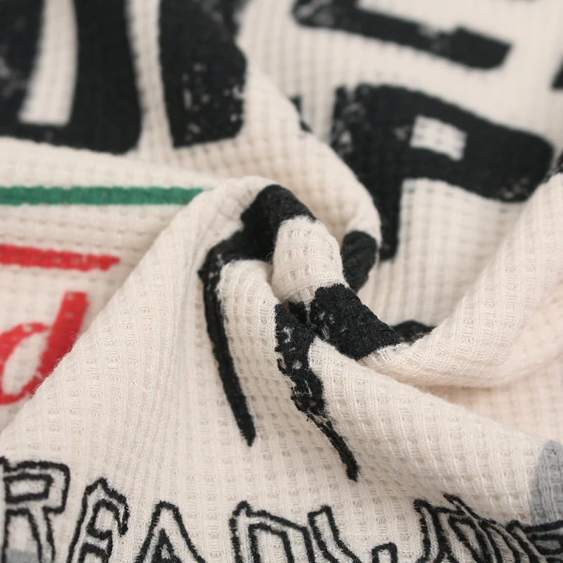 2025 Autumn New Men's Black Cotton Long - Sleeve T - Shirt, American Retro Street Style, All - over Edgy Graphic  Letter Print