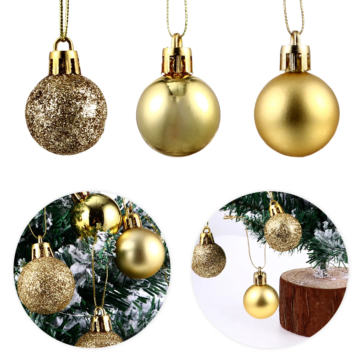 

48Pcs Christmas Ball Ornaments Lightweight Reusable Plastic Xmas Tree Hanging Decor Festive Home Office Party Decoration