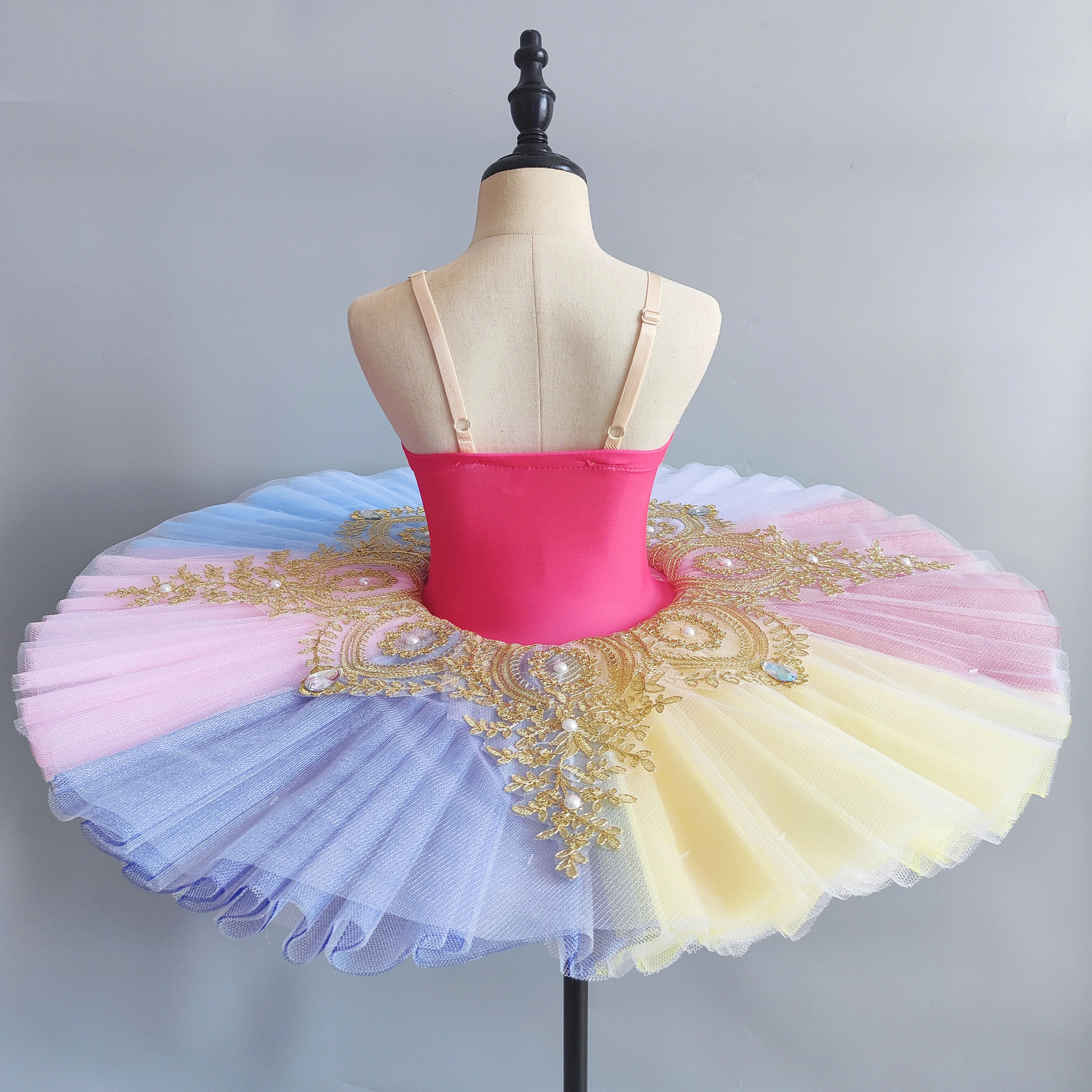 Tutu de Ballet professionnel pour enfants et adultes, Costume de Ballet arc-en-ciel, robe de la belle au bois dormant, jupe Tutu de crêpes pour femmes