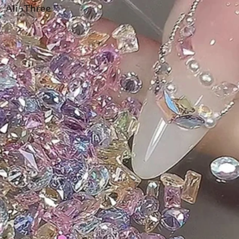 50Pcs/lot 3mm Multicolor Nail Art Gems Micro Nail Rhinestones Mini Crystal Bling Nail Art Decorations Manicure Accessories