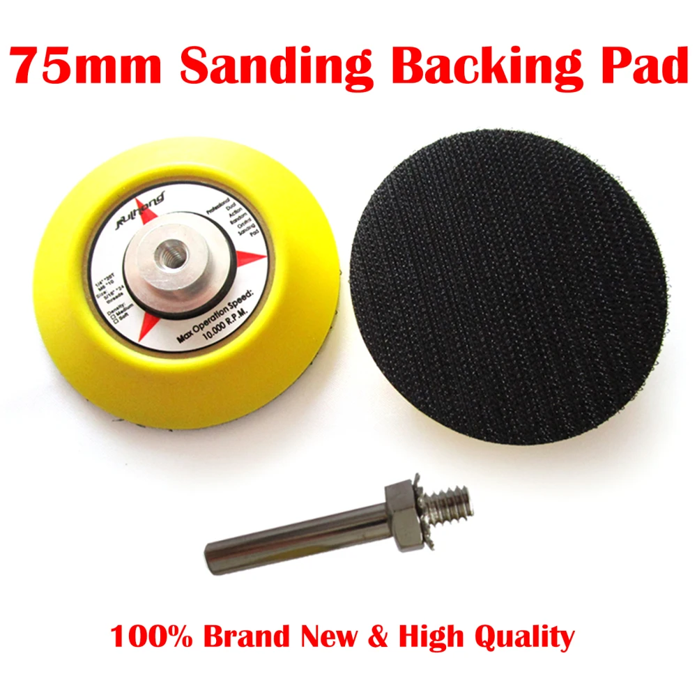 Almohadilla de respaldo de lijado de 75mm y 3 pulgadas, gancho y bucle con vástago de 6mm para pulir y moler, accesorios de herramientas eléctricas abrasivas