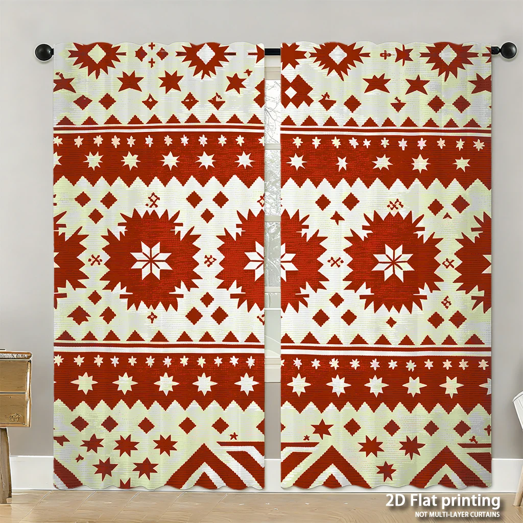 

Набор из 2 предметов, шторы высокой четкости с цифровой печатью, белый геометрический узор, трансграничный дизайн штор, украшение для дома, sty