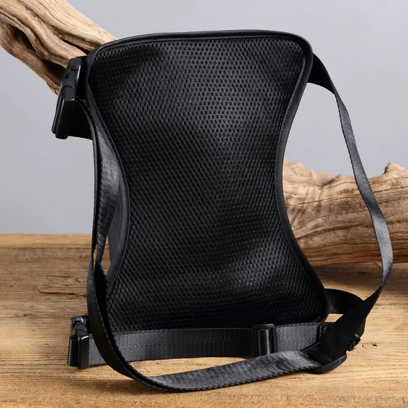 Riñonera cruzada de nailon para hombre, bolsa de cintura para pierna, muslo, motociclista, lona, asalto, cinturón de cadera