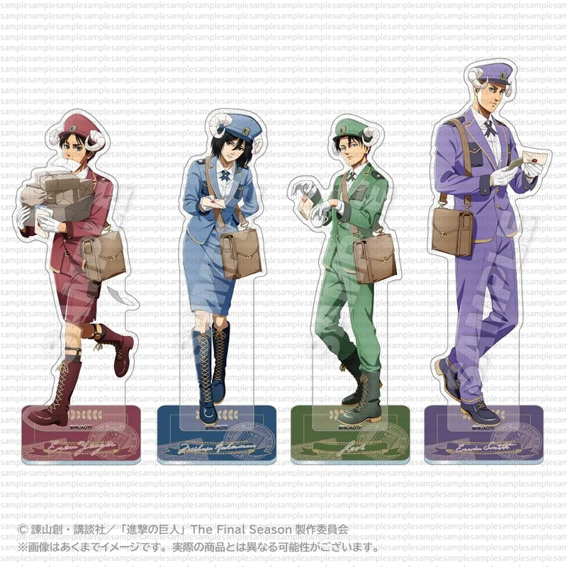 

Акриловая фигурка «Атака Титанов»: Микаса Аккерман, Эрен Йегер. Аниме-аксессуар, креативный настольный декор в стиле почтальона.