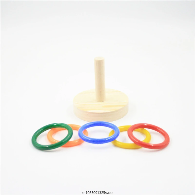 Bird Intelligence Training Toy Colorful Plastic Rings Parrot Interactive Tabletop Toys Color Rings Toss Games Toy Bird Supplies