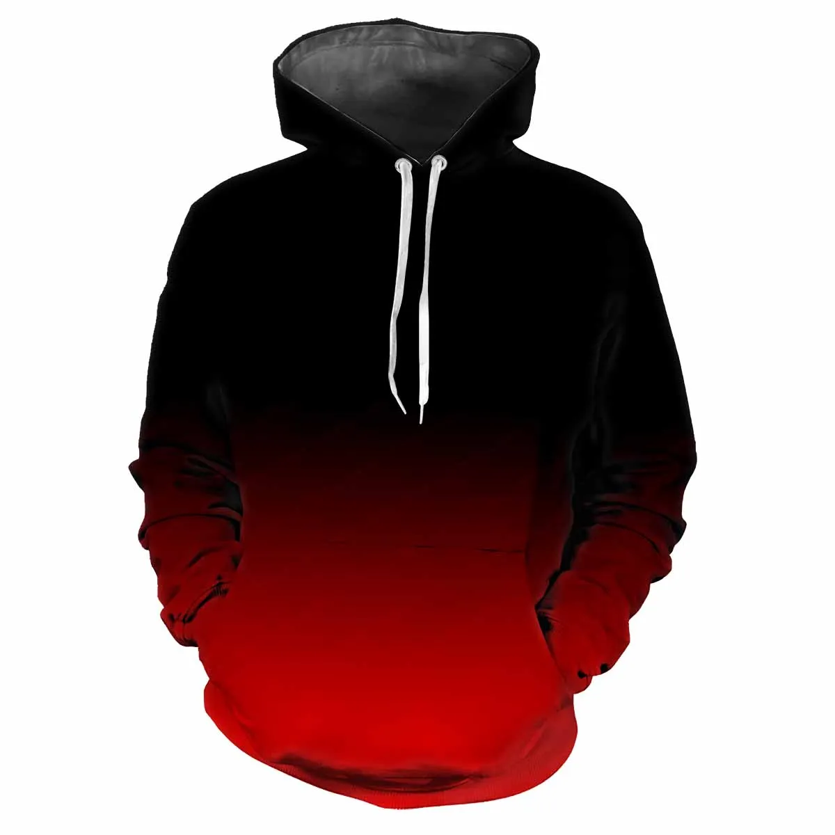 Trendy men's Hoodie Printed Change Color  Patterns Digital Printing Casual Long Sleeved Hooded Thick Fabric Tops