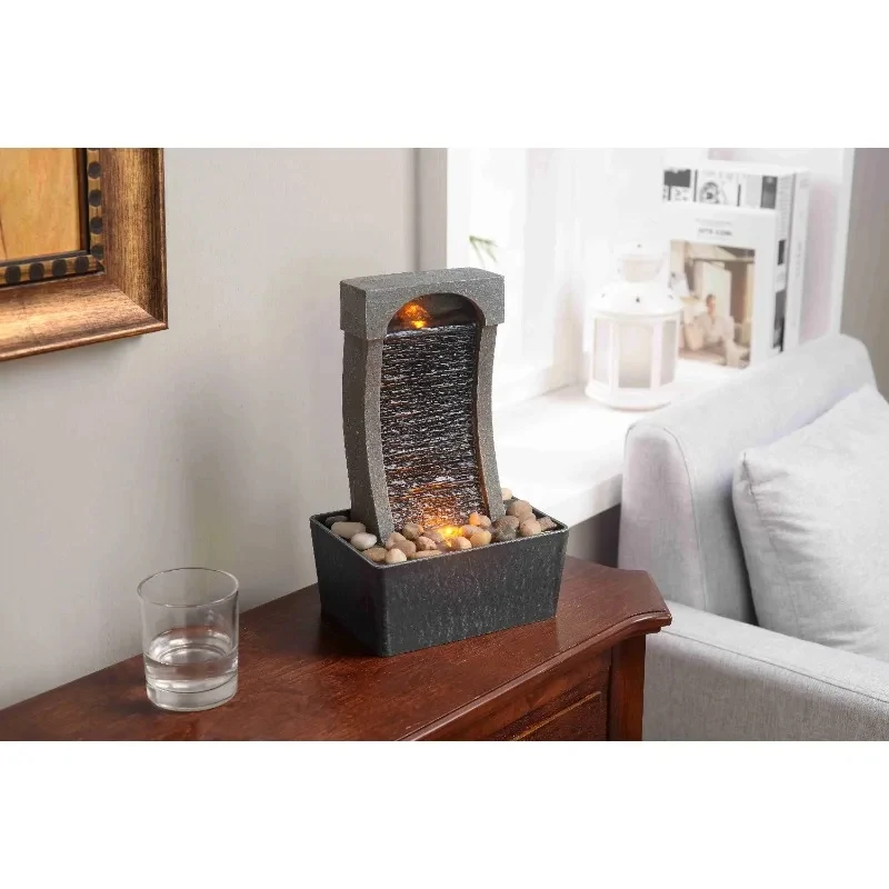 Bent plate rock circulation fountain lucky ornament living room office desktop humidifier housewarming opening