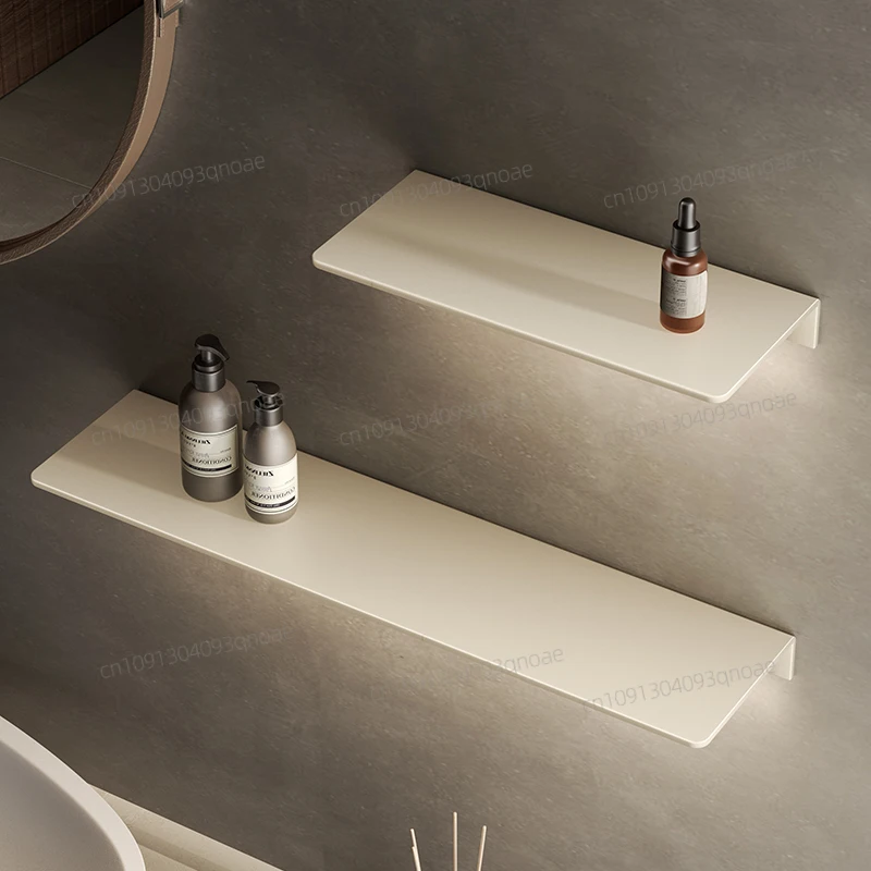 

Cream white 304 stainless steel bathroom shelf wall storage rack