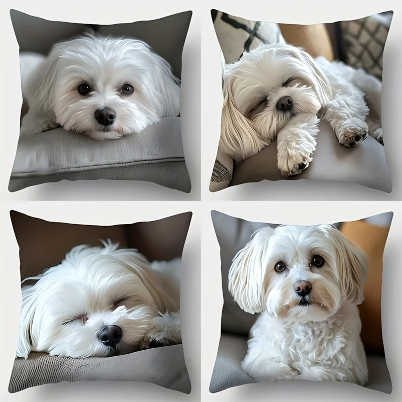 Majestic Dog Theme single-sided digital printing pillow cover Short plush Suitable living bedrooms sofas throw cushion cover
