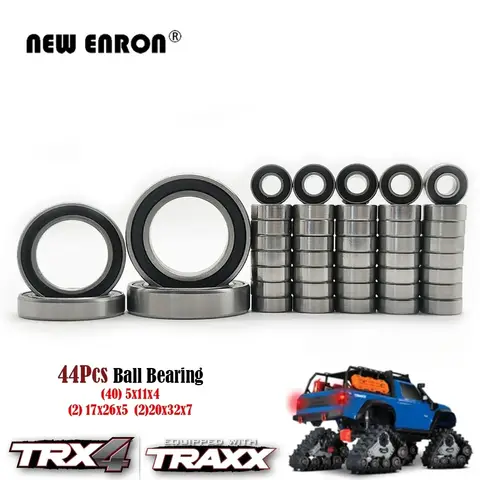 44Pcs Ball Bearing Kit 8892 Steel Black Rubber Sealed 5196A for Rc Car Traxxas 1/10 TRX-4 Traxx 8880 Front Rear Tracks Upgrade
