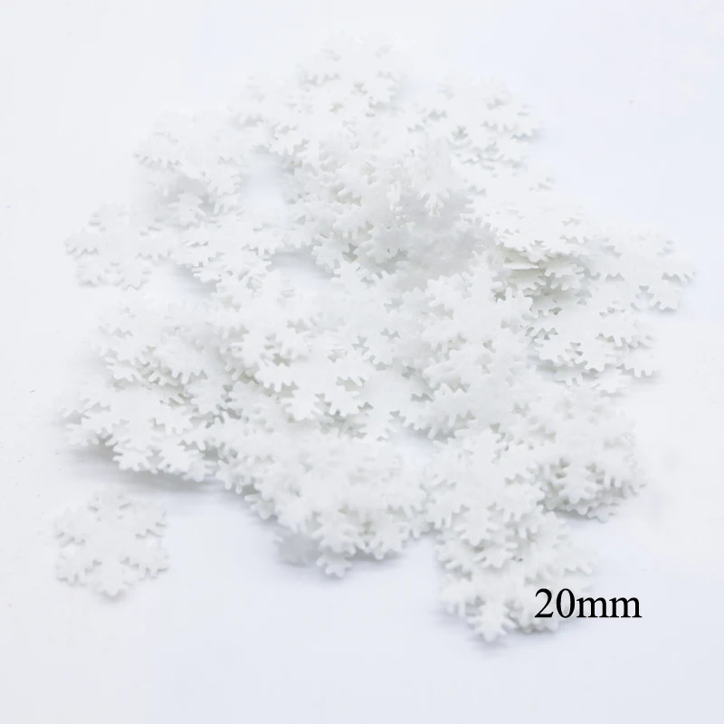 200Pcs 20/30mm Multicolor Nonwoven Snowflake Appliques for Wedding Party Christmas Decor Tree Ornament Crafts DIY Accessories